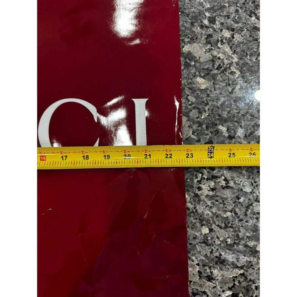 Gucci Shopping Gift Bag Only Red Burgundy Receipt Holder 23